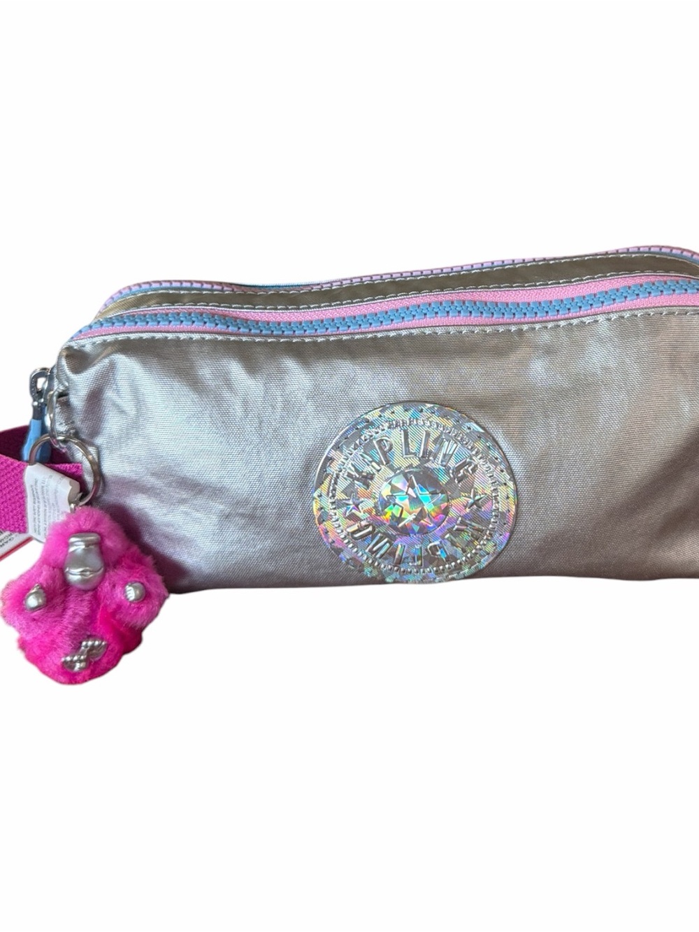 Kipling Seoul XL Backpack & Garri Pencil Case Set Silver Metallic Pop, School - Picture 12 of 15